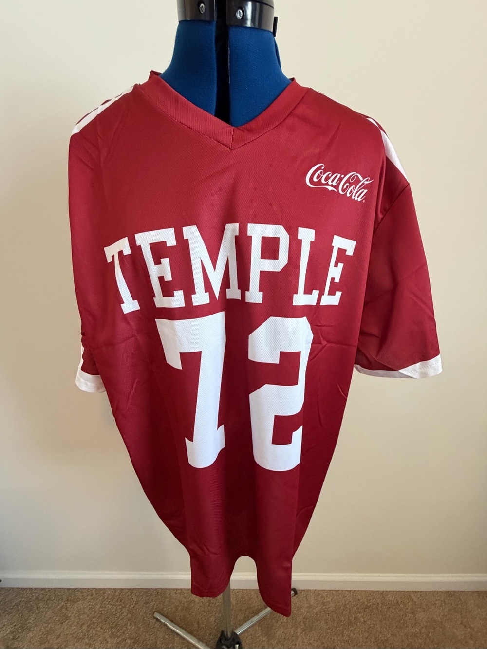 Temple Football Jersey Coca-Cola Maroon and White Temple 72 Athletic Jersey